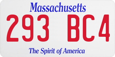 MA license plate 293BC4