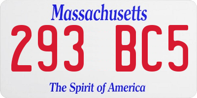 MA license plate 293BC5