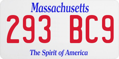 MA license plate 293BC9