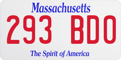 MA license plate 293BD0