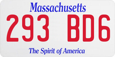 MA license plate 293BD6