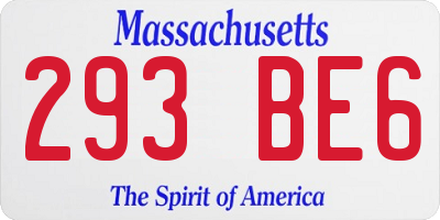 MA license plate 293BE6