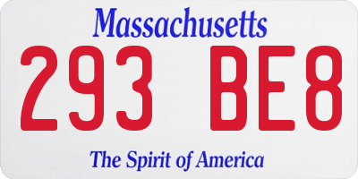 MA license plate 293BE8