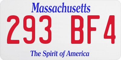 MA license plate 293BF4