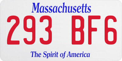 MA license plate 293BF6