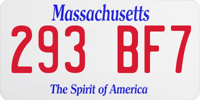 MA license plate 293BF7