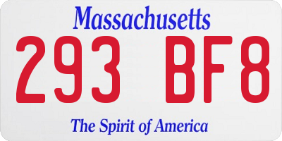 MA license plate 293BF8