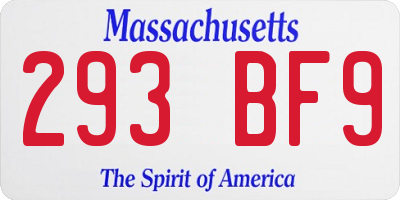 MA license plate 293BF9
