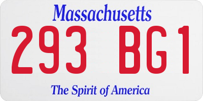 MA license plate 293BG1