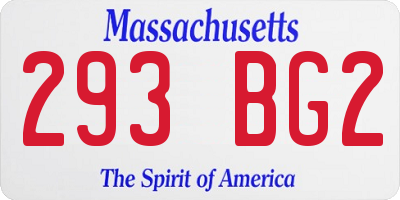 MA license plate 293BG2