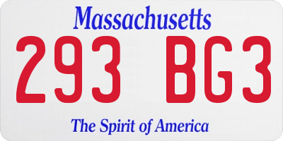 MA license plate 293BG3