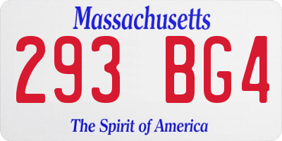 MA license plate 293BG4
