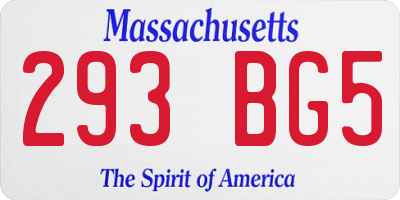 MA license plate 293BG5