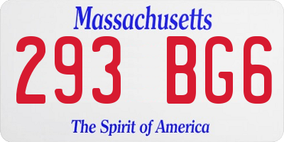 MA license plate 293BG6