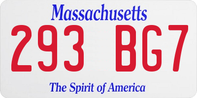MA license plate 293BG7