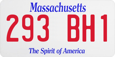 MA license plate 293BH1
