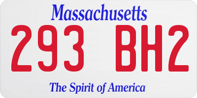 MA license plate 293BH2