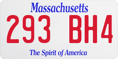 MA license plate 293BH4