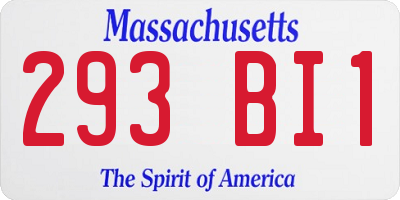 MA license plate 293BI1