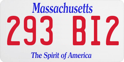MA license plate 293BI2