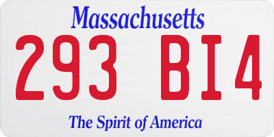 MA license plate 293BI4