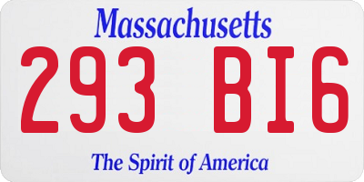 MA license plate 293BI6