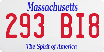 MA license plate 293BI8