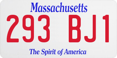 MA license plate 293BJ1
