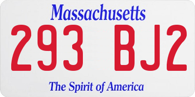 MA license plate 293BJ2