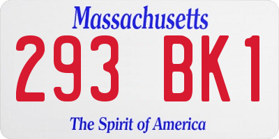 MA license plate 293BK1