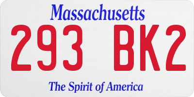 MA license plate 293BK2