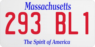 MA license plate 293BL1