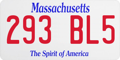 MA license plate 293BL5