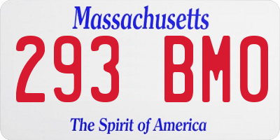 MA license plate 293BM0