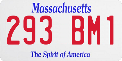 MA license plate 293BM1