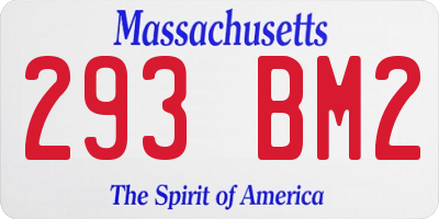 MA license plate 293BM2