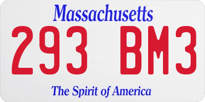 MA license plate 293BM3