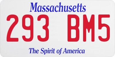 MA license plate 293BM5