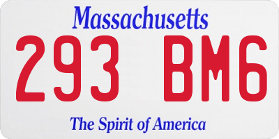 MA license plate 293BM6