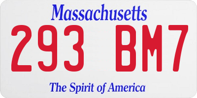 MA license plate 293BM7