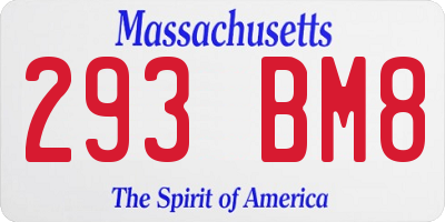 MA license plate 293BM8