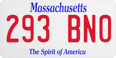 MA license plate 293BN0