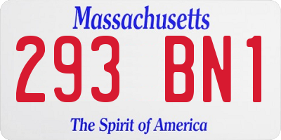 MA license plate 293BN1