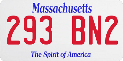 MA license plate 293BN2