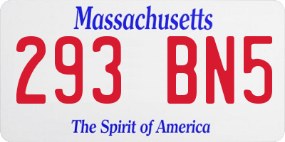 MA license plate 293BN5
