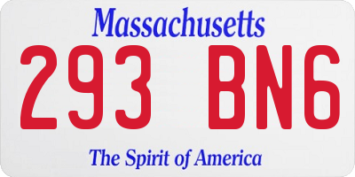 MA license plate 293BN6