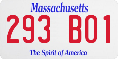 MA license plate 293BO1