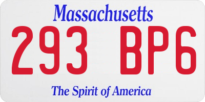 MA license plate 293BP6