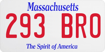 MA license plate 293BR0