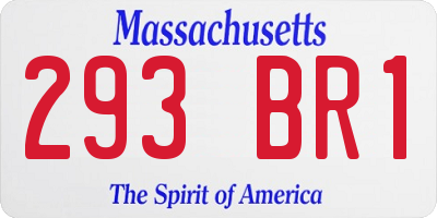 MA license plate 293BR1